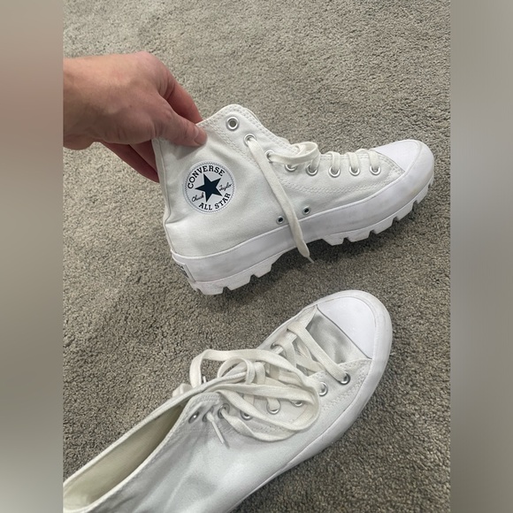 White Converse All Star Platforms - Picture 1 of 4